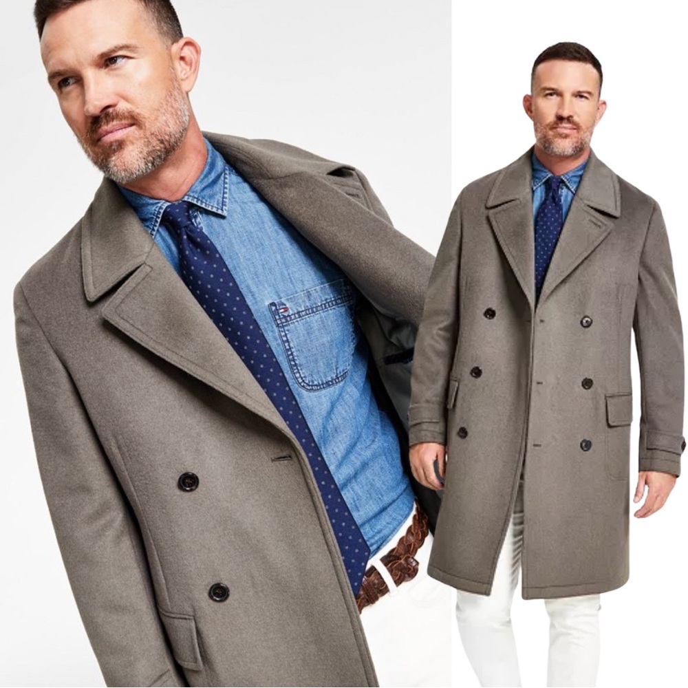 NWOT Men’s Lauren Ralph Lauren Classic Tan Double Breasted Lumber Peacoat (42 L)